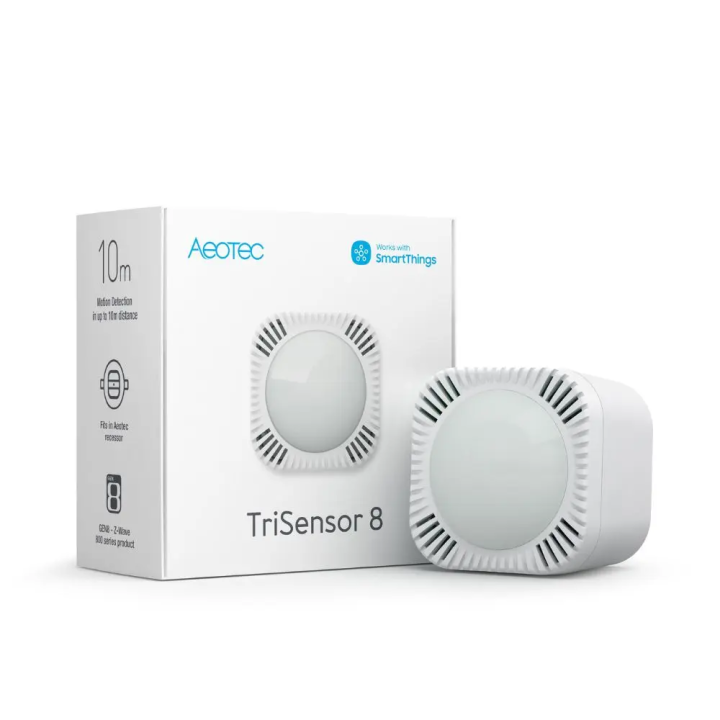 Aeotec TriSensor 8 - 3-in-1 anturi (lämpötila + liike + valon intensiteetti), Z-Wave 800 -sarja (ZWA045-C)