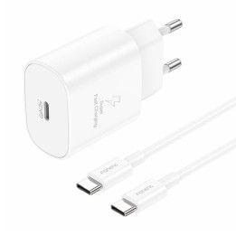 Сетевое зарядное устройство Foneng EU51 USB-C 25 Вт + кабель USB-C — USB-C (белый)