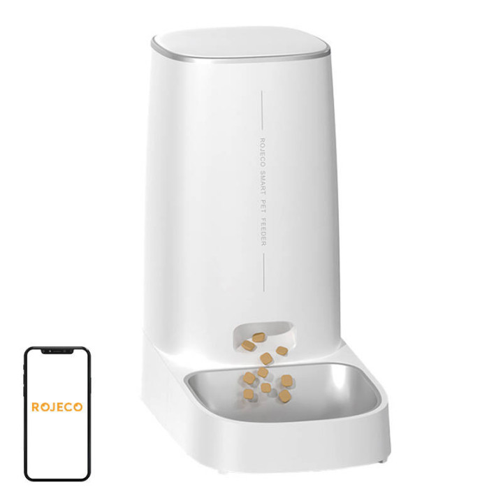 Rojeco 4L automātiskā mājdzīvnieku barotava WiFi versija ar vienu bļodu