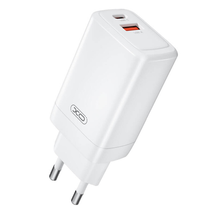 Sienas lādētājs XO CE17, 65W, 1x USB-C, 1x USB-A
