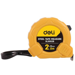 Tērauda mērlente 2m/13mm Deli Tools EDL9002B (dzeltens)