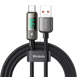 Mcdodo CA-3630 Кабель USB-A — USB-C, автоотключение, PD 100 Вт, 1,2 м (черный)