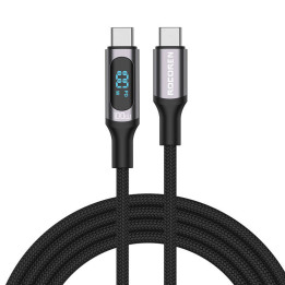 Ātrās uzlādes kabelis Rocoren Digital USB-C uz USB-C, PD, 1m (pelēks)