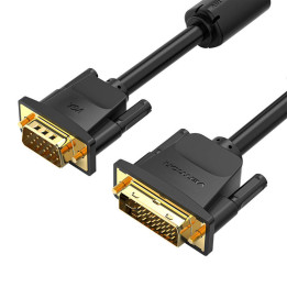 DVI (24+5) iki VGA kabelio ventiliacijos EACBG 1,5 m, 1080P 60 Hz (juodas)