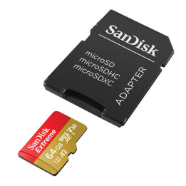 Mälukaart SANDISK EXTREME microSDXC 64 GB 170/80 MB/s UHS-I U3 ActionCam (SDSQXAH-064G-GN6AA)