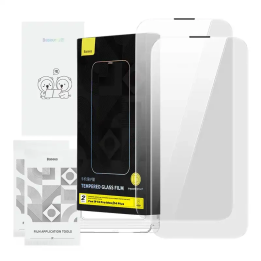 Karkaistu lasi Baseus Corning iPhone 13 Pro Max/14 Plus -puhelimelle sisäänrakennetulla pölysuodattimella
