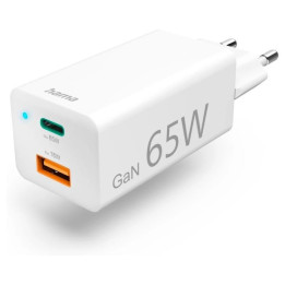 Hama mini 65W, GAN PD/QC 3.0, valge