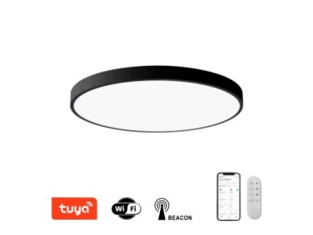 Smart griestu lampa melna 60cm 60W 4500lm Tuya WiFi BEACON