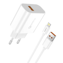 Быстрое зарядное устройство Foneng 1x USB QC3.0 EU46 18 Вт + USB-кабель Lightning