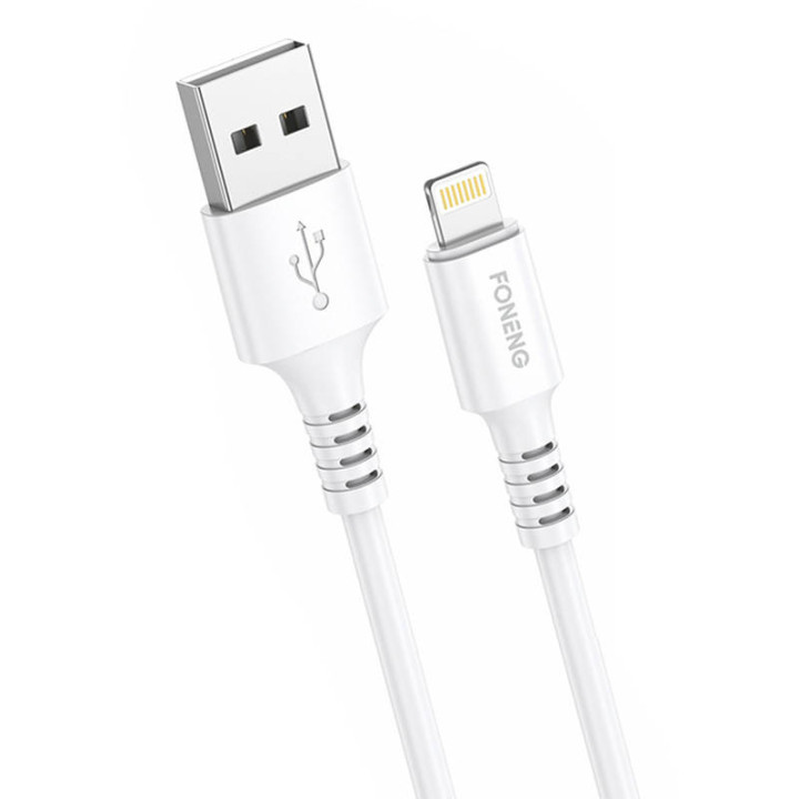 USB-kaapeli Lightning Fonengiin, x85 iPhone 3A Quick Charge, 1m (valkoinen)