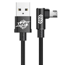 Baseus MVP alkūninis kabelis USB į micro USB 2A 1m - juodas