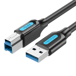 USB 3.0 A–USB-B -tulostuskaapeli Vention COOBD 2A 0,5 m musta PVC