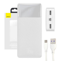 Powerbank Baseus Bipow 20000mAh, 15W (balts)
