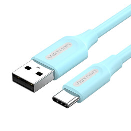 USB 2.0 A–USB-C Vėdinimo kabelis COKSH 3A 2m šviesiai mėlynas