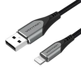 USB 2.0 kabelis su „Lightning“, ventiliacija LABHF 2,4 A 1 m (pilka)