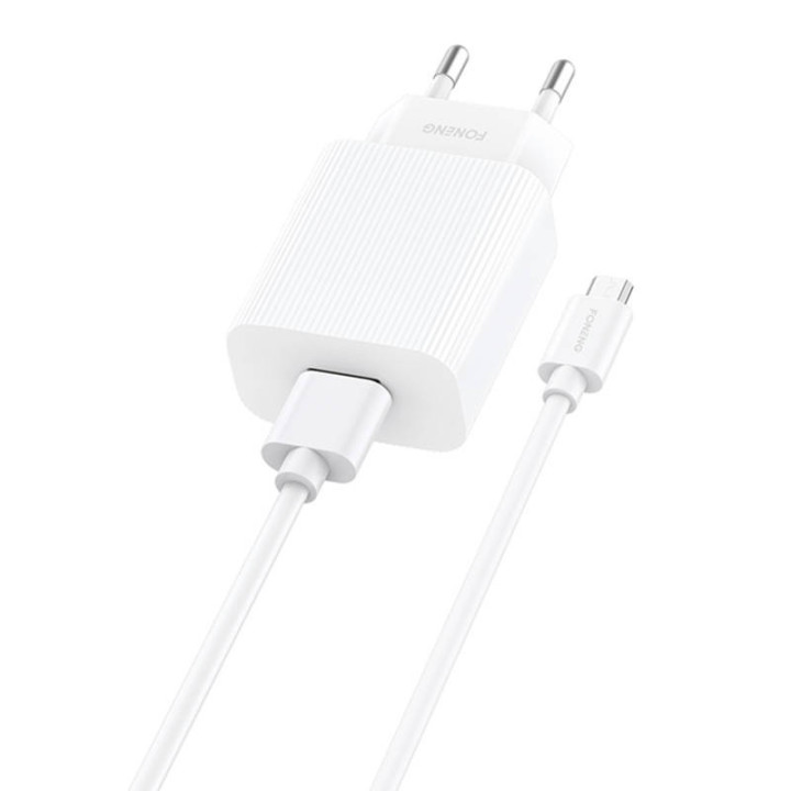 Greitas įkroviklis Foneng EU28 12W, 1xUSB, QC 3.0 + USB Micro laidas