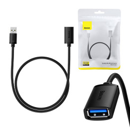 Удлинительный кабель USB 3.0 Baseus «папа-мама», серия AirJoy, 0,5 м (черный)
