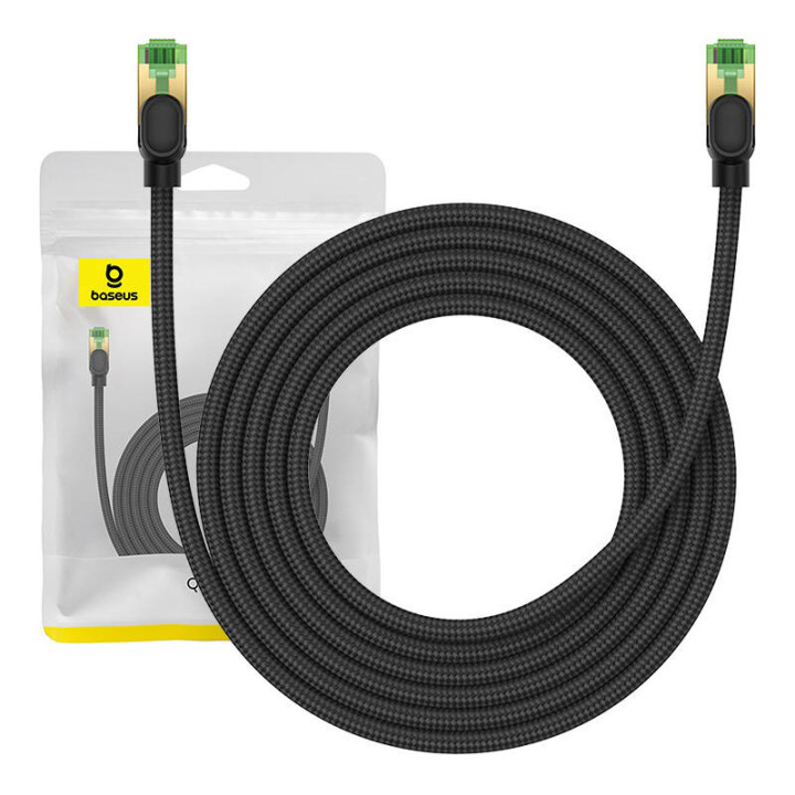 Pīts tīkla kabelis Cat.8 Baseus Ethernet RJ45, 40Gbps, 3m (melns)