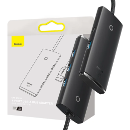 Hub 4w1 Baseus Lite Series USB arba 4x USB 3.0 2m (juoda)