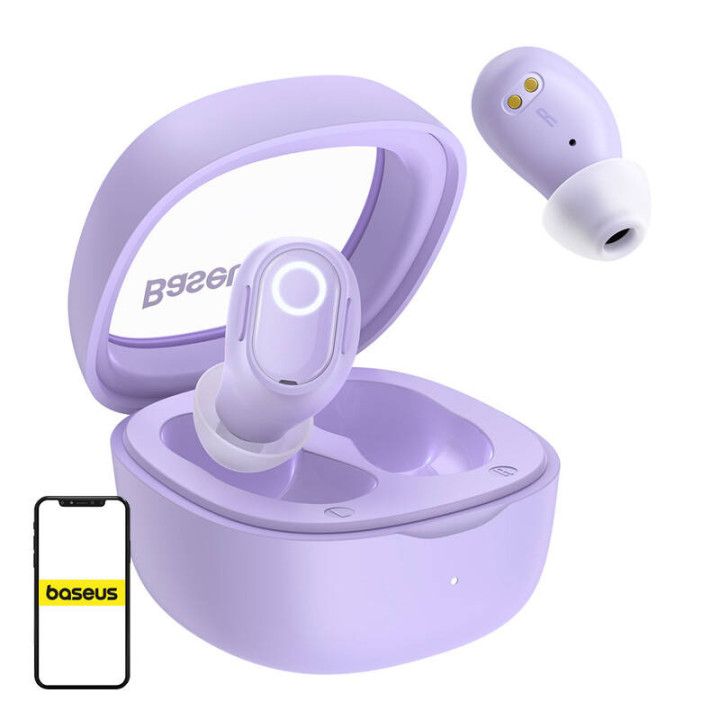 Bezvadu austiņas Baseus Bowie WM02 TWS, Bluetooth 5.0 (violeta) OS