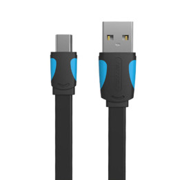 Плоский кабель USB 2.0 A на Mini 5 Pin Vention VAS-A14-B050 2A 0,5 м, черный