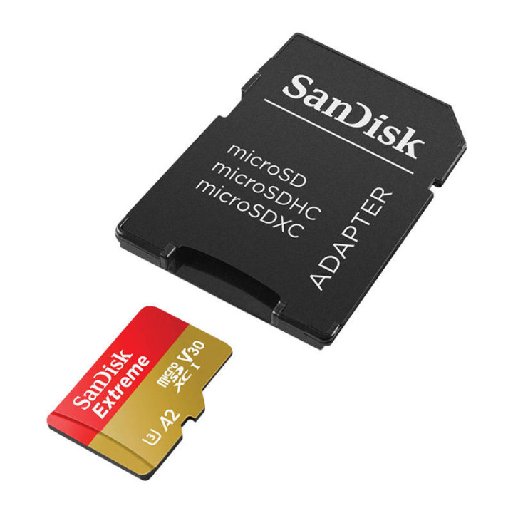 Atmiņas karte SANDISK EXTREME microSDXC 128 GB 190/90 MB/s UHS-I U3 ActionCam (SDSQXAA-128G-GN6AA)