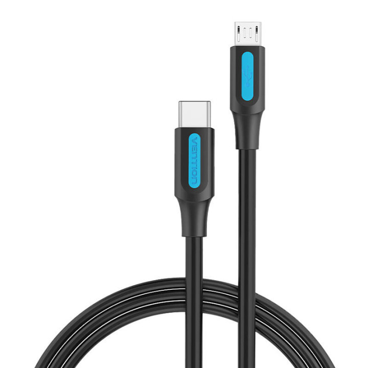 Kabelis no USB-C 2.0 līdz Micro USB Vention COVBH 2A 2 m melns