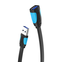 Plokščias USB 3.0 ilgintuvas Vention VAS-A13-B300 3m Black