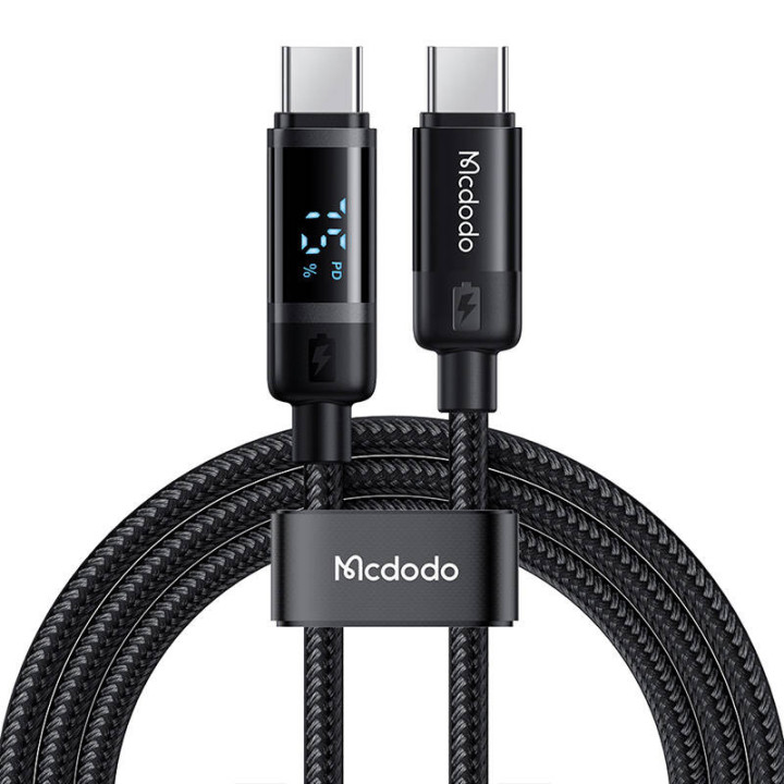 Mcdodo CA-5780 USB-C uz USB-C 60 W datu kabelis 1,2 m (melns)