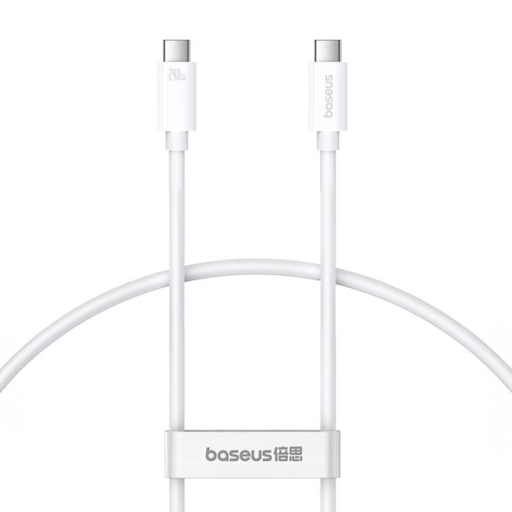 „Baseus Superior“ USB4 USB-C į USB-C laidas, 240 W, 1 m (baltas)
