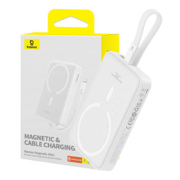 Powerbank Baseus Magnetic Mini 10000мАч, Lightning 20W MagSafe (белый)