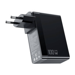 GaN Mcdodo CH-8101 Pro универсальное дорожное зарядное устройство/адаптер для Великобритании/США/ЕС, 100 Вт, 2xUSB-C, USB-A (чер