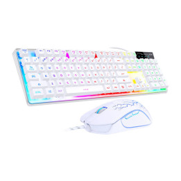 MageGee K1 vadu tastatūra + peles komplekts (balts) (QWERTY)