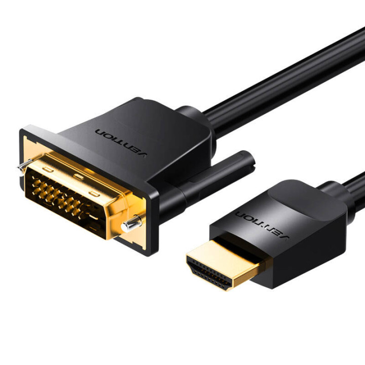Кабель HDMI-DVI (24+1) Vention ABFBH 2 м, 4K 60 Гц/1080P 60 Гц (черный)