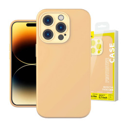 Чехол Baseus Liquid Silica Gel для iPhone 14 Pro Max (Sunglow) + закаленное стекло + набор для чистки