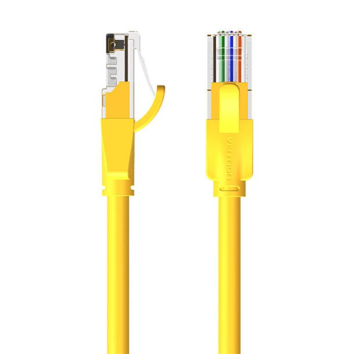 Tinklo kabelis UTP CAT6 Vention IBEYF RJ45 Ethernet 1000Mbps 1m Geltona
