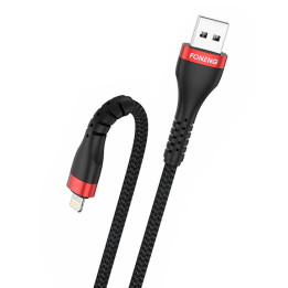 Кабель Foneng USB to Lightning, X82 iPhone 3A, 1м (черный)