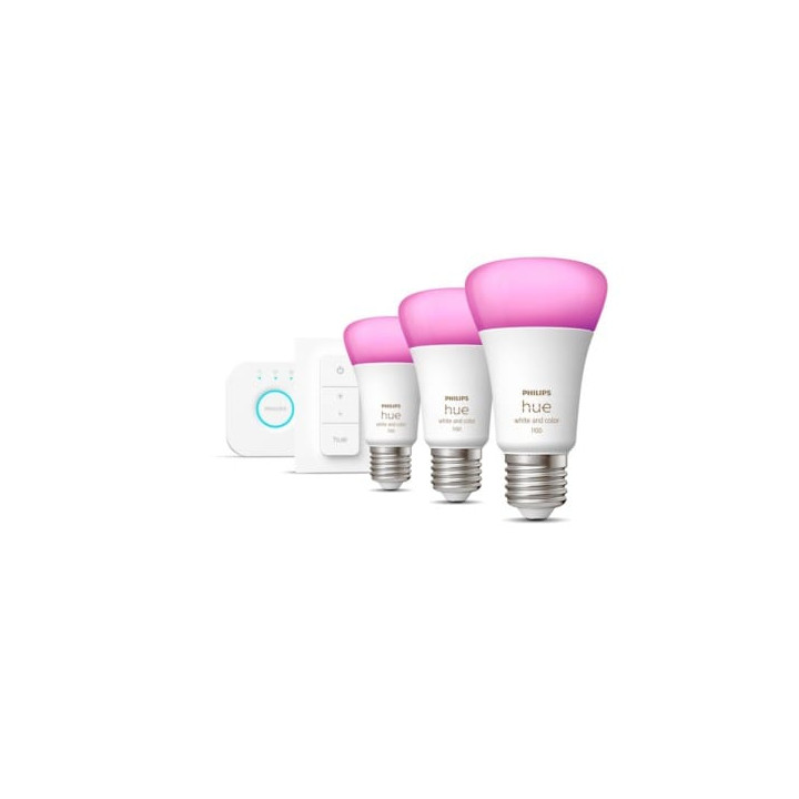 Philips Hue mostek + 3x E27 9W RGBW + slēdzis