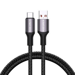 Кабель для быстрой зарядки Rocoren USB-A to USB-C Retro Series 2м 3А (серый)