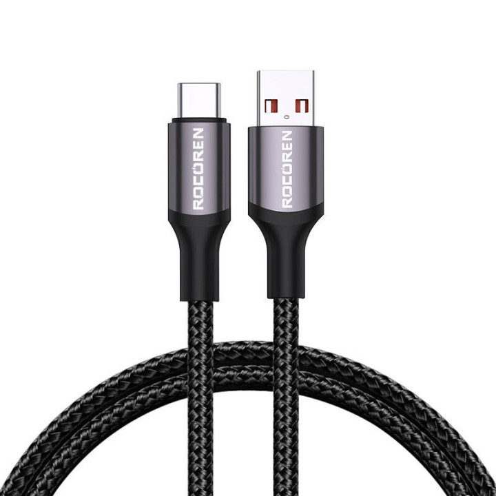 Кабель для быстрой зарядки Rocoren USB-A to USB-C Retro Series 2м 3А (серый)