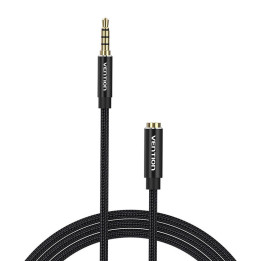 Kabeļa audio TRRS 3,5 mm vīrišķais līdz 3,5 mm sieviešu ventilācijas atvere BHCBI 3 m melns