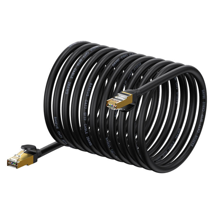 Baseus Ethernet RJ45, 10 Gbps, 30 m võrgukaabel (must)
