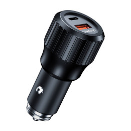 Choetech 63 W Dual USB-C 45 w+ USB-A 18 w ātrais automašīnas lādētājs (melns)