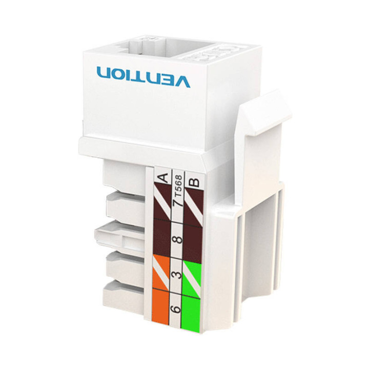 Keystone Jack Coupler Cat.5E UTP 180 laipsnių ventiliacija IPBW0 Balta