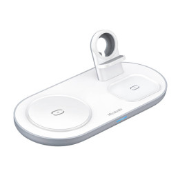 Juhtmeta laadija Mcdodo CH-7060 3 in 1 15W (mobiiltelefon/TWS/Apple'i käekell) (valge)