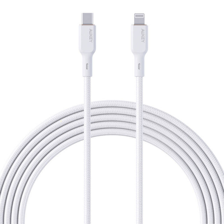 Aukey CB-NCL2 USB-C kabelis līdz Lightning 1,8 m (balts)