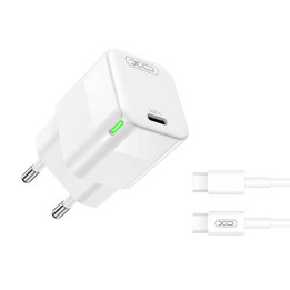 Sieninis įkroviklis XO CE06, 30W, USB-C, su kabeliu UBS-C