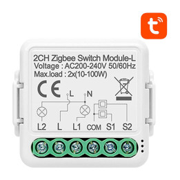 Viedā slēdža modulis ZigBee Avatto N-LZWSM01-2 bez neitrāla TUYA