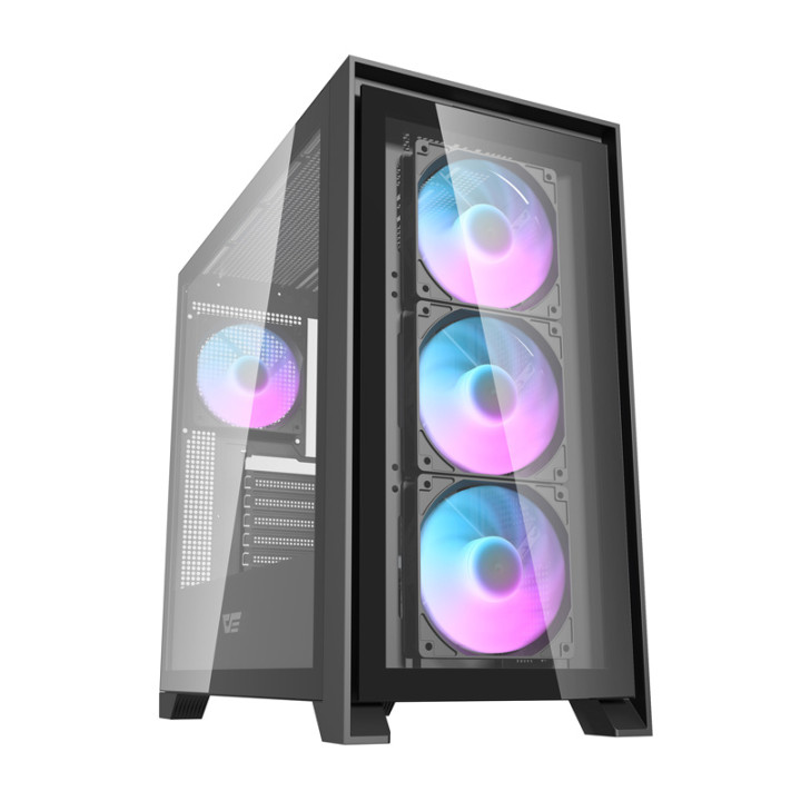 Стеклянный компьютерный корпус Darkflash DRX90 (черный)