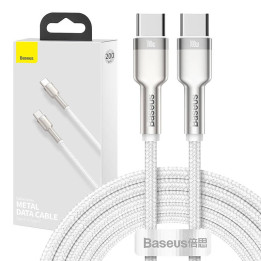 Kabelis no USB-C uz USB-C Baseus Cafule, 100 W, 2 m (balts)